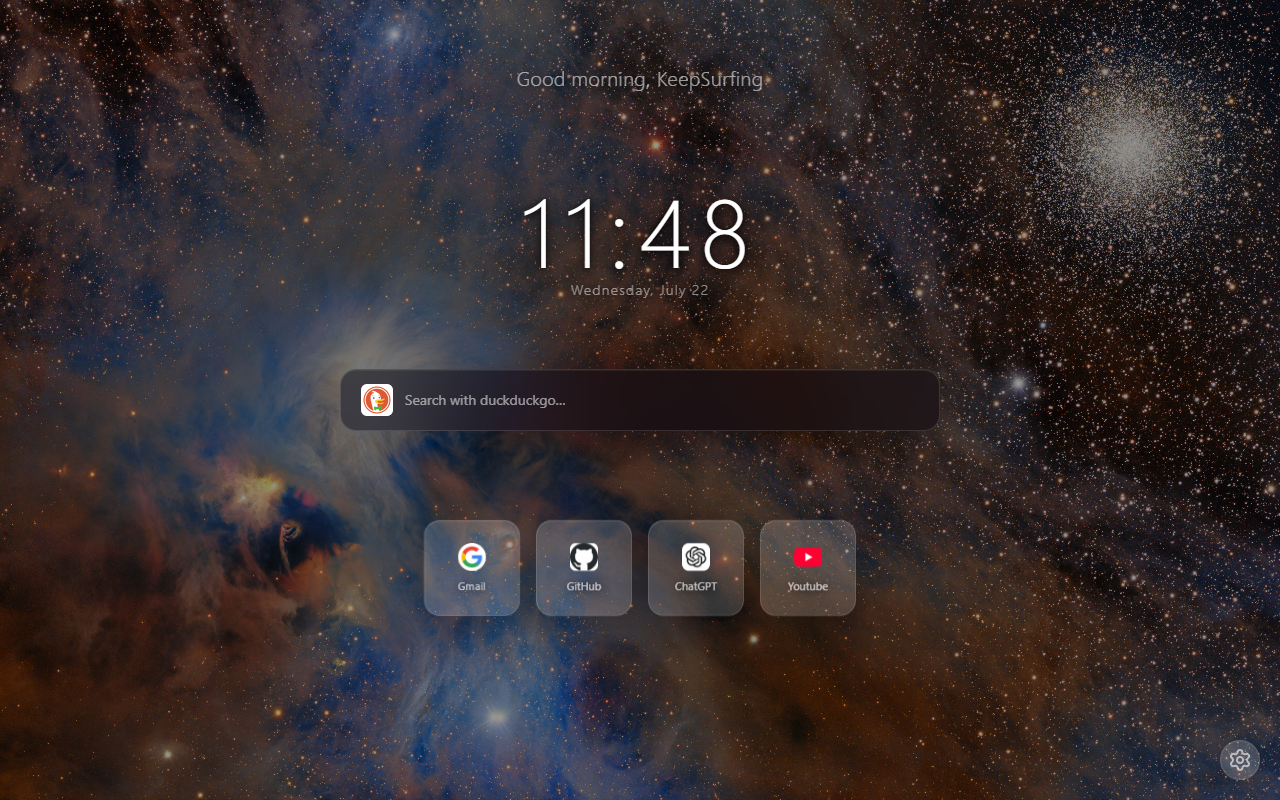 Tableau de bord principal de Tabrise avec plusieurs widgets
